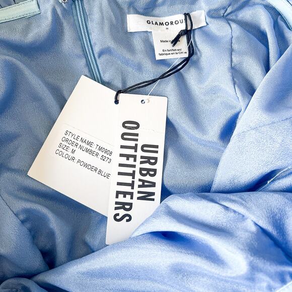 UO Glamorous Ruched Off-The-Shoulder Mini Dress Medium NWT - Picture 8 of 12